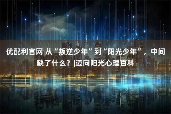 优配利官网 从“叛逆少年”到“阳光少年”，中间缺了什么？|迈向阳光心理百科